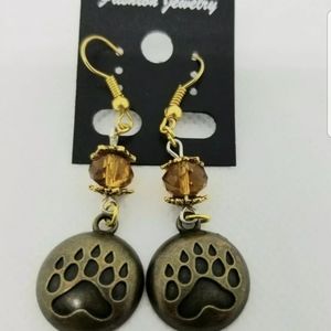 Animal paw print (bear) earrings